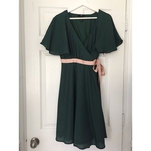 H&M Forest Green Garden Party Wrap Dress